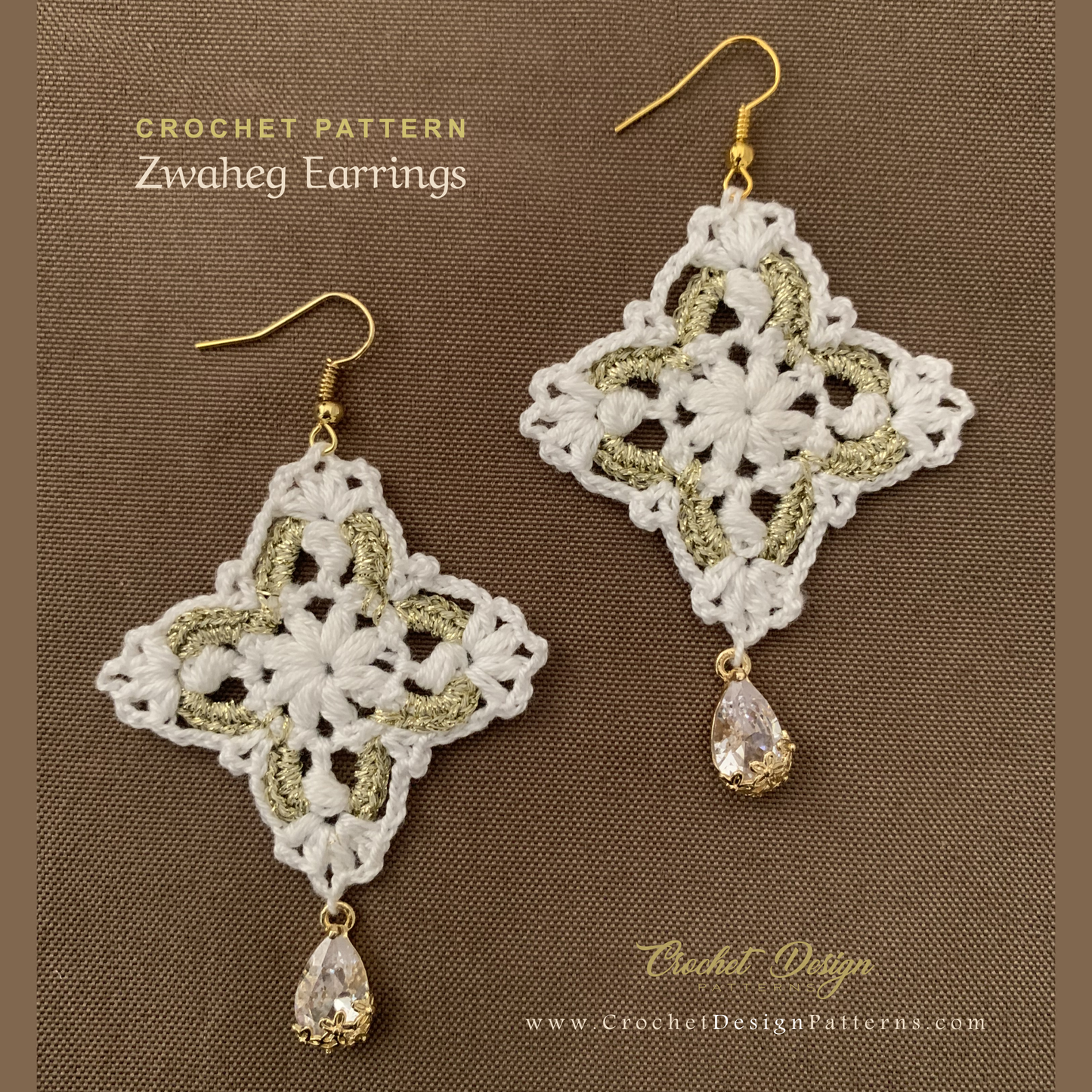Zwaheg Square Earrings | pdf Crochet Pattern