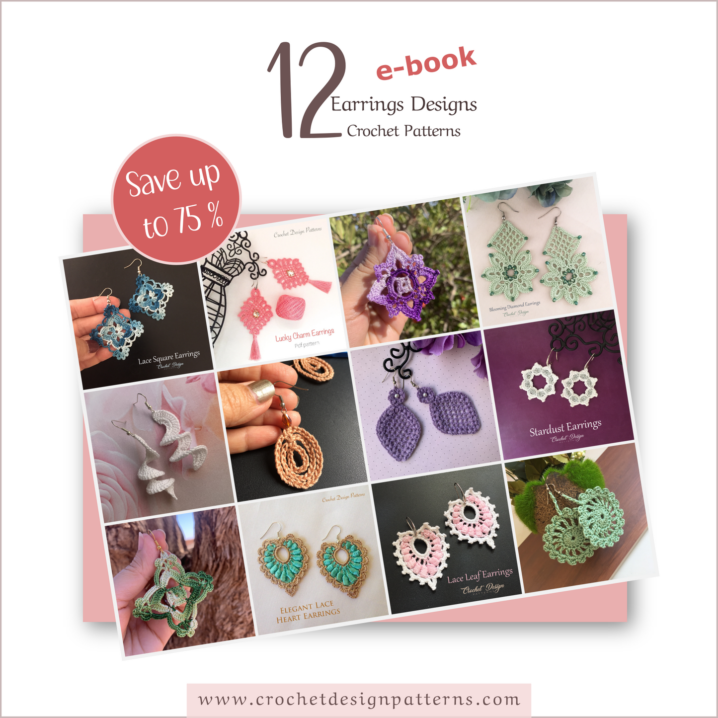 Mini Square Earrings | PDF Crochet Pattern