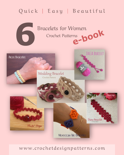 Bracelets for women e-book | 6  Crochet pdf patterns