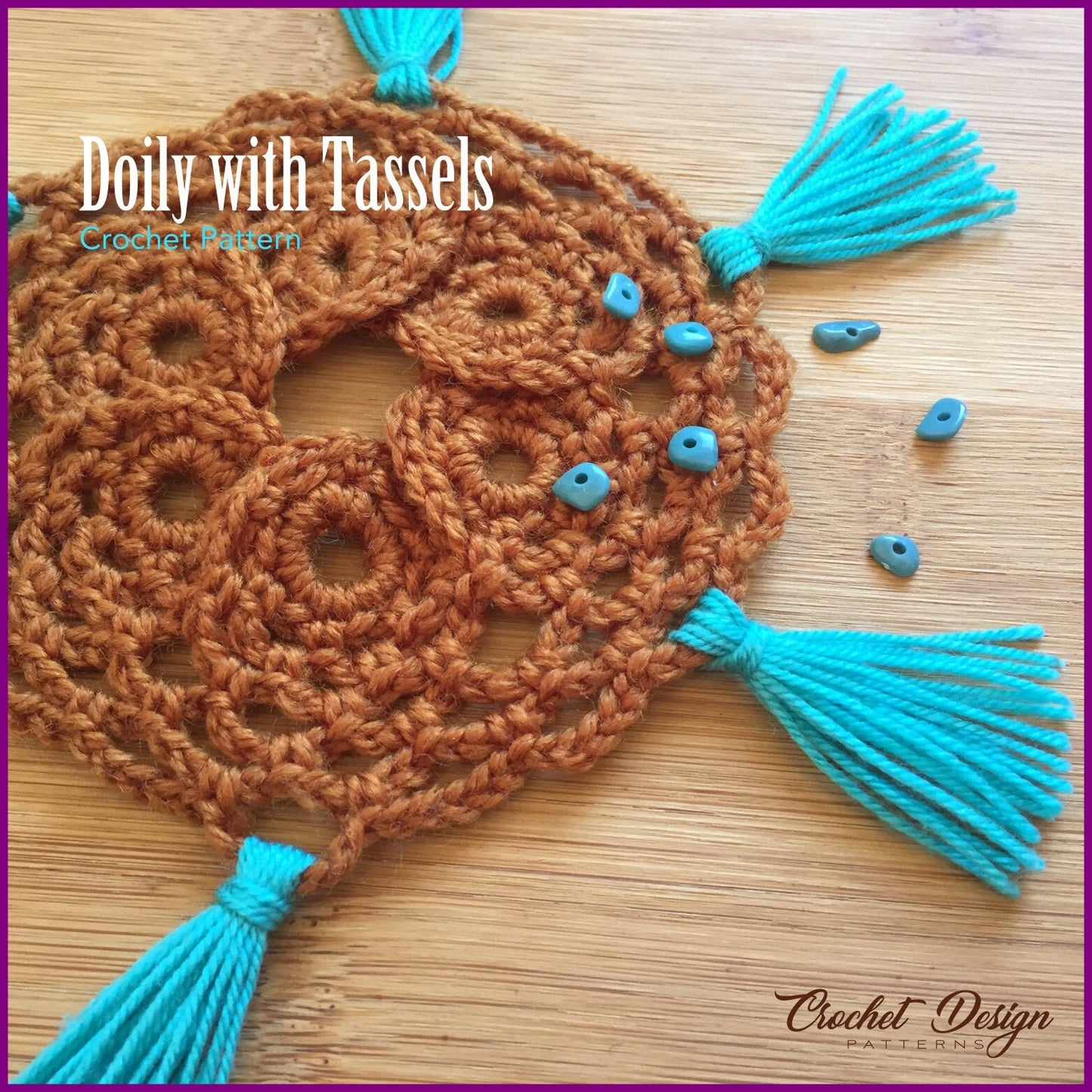 Doily / coaster with tassels | Crochet pdf pattern