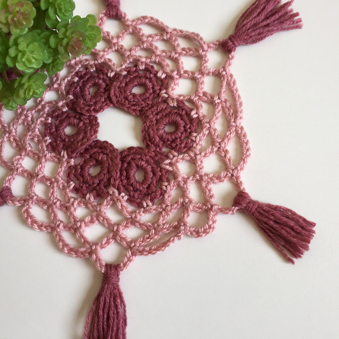 Doily / coaster with tassels | Crochet pdf pattern