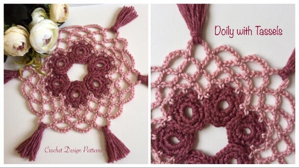 Doily / coaster with tassels | Crochet pdf pattern