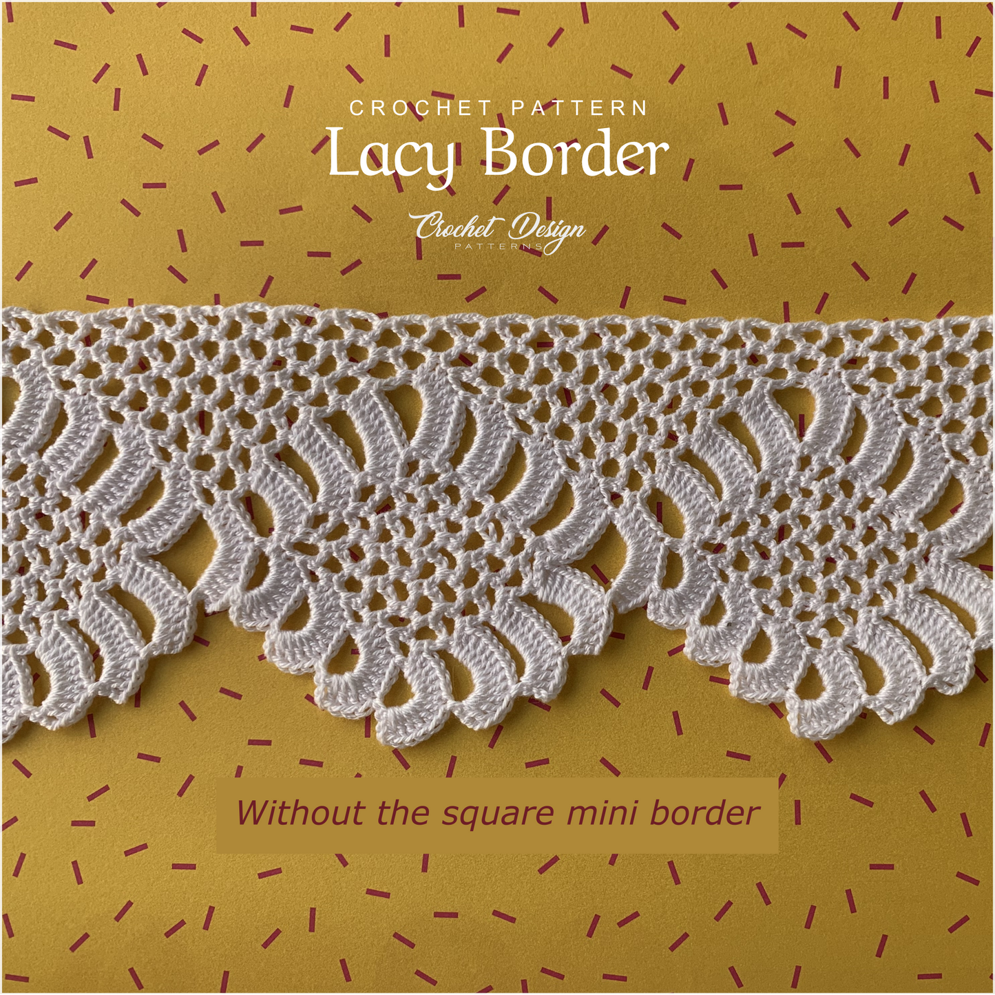 Crochet Lacy border with square mini border pattern