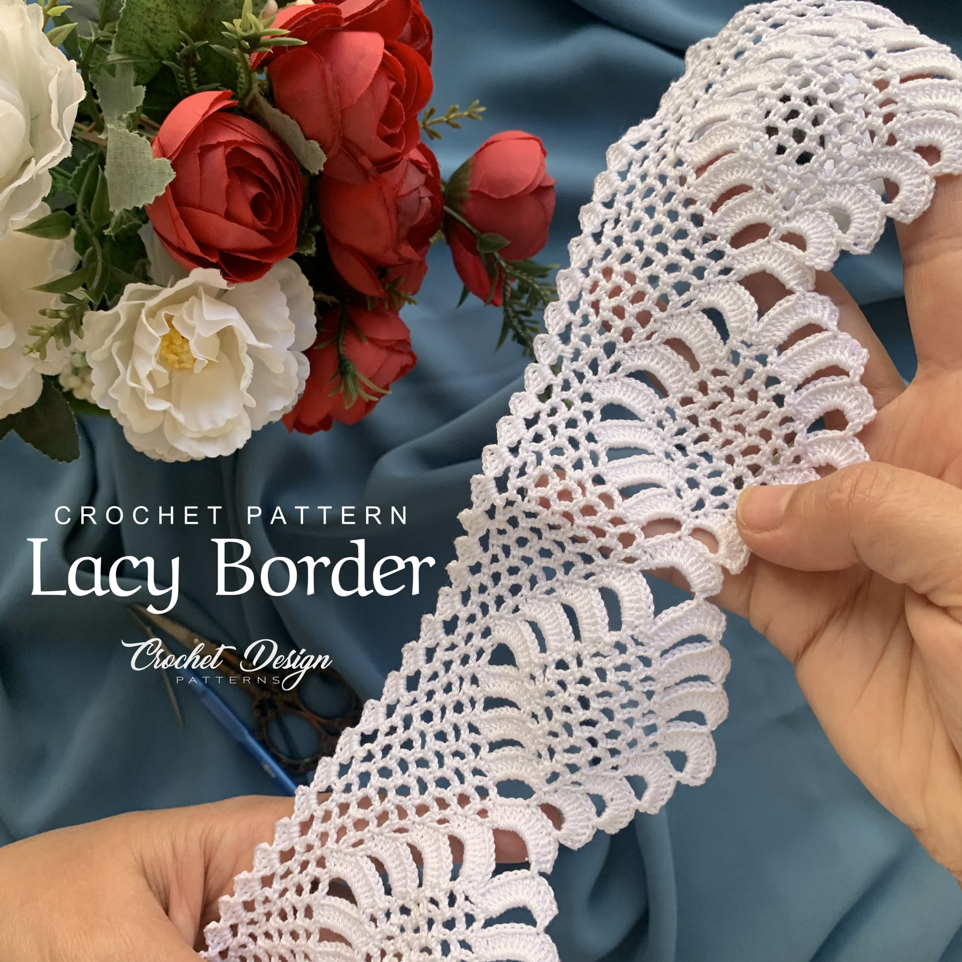 dress border crochet Crochet Lacy border with square mini border pattern