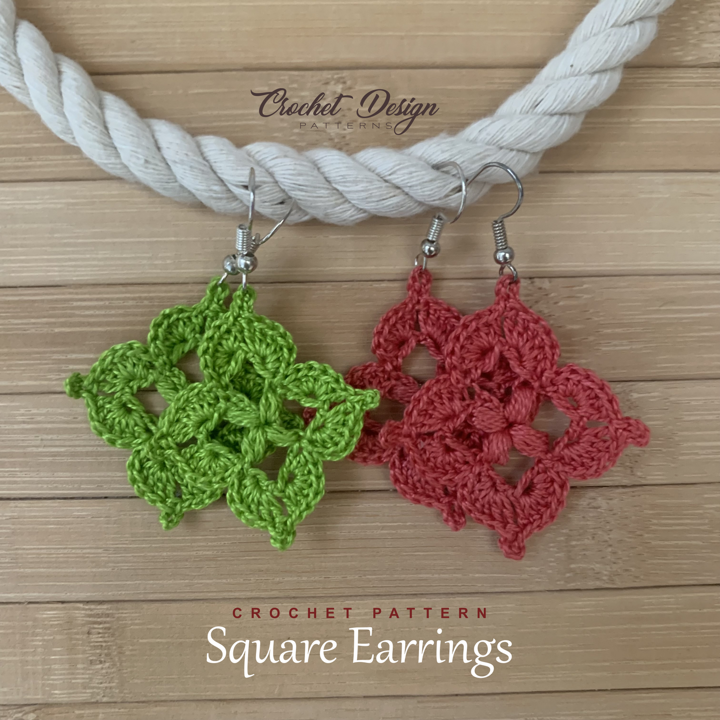Mini Square Earrings | PDF Crochet Pattern