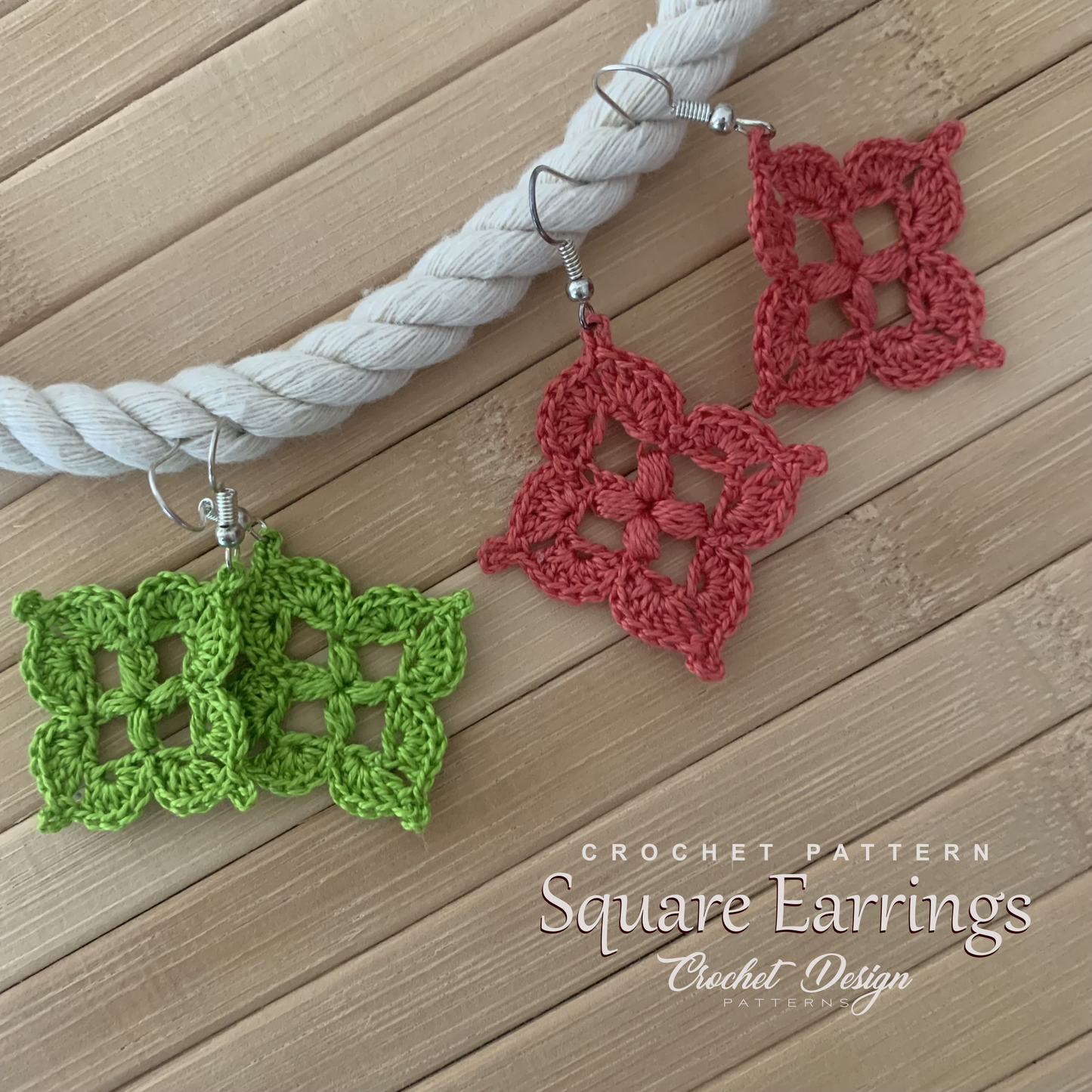 Mini Square Earrings | PDF Crochet Pattern