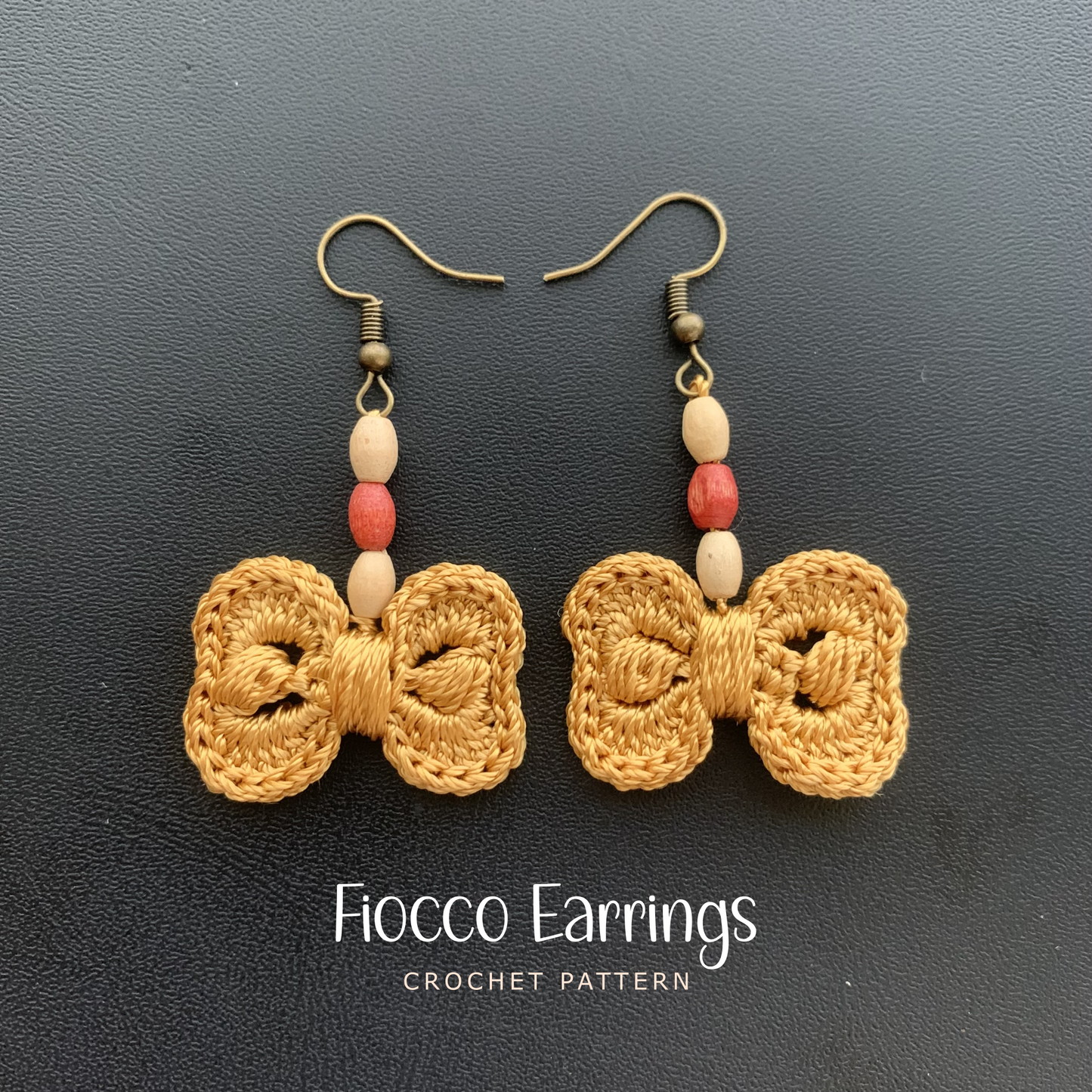 Bow Earrings Crochet Pattern – Minimalist Beaded Jewelry PDF Tutorial