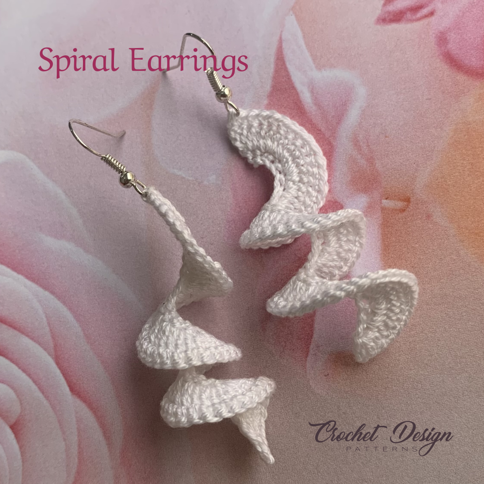 spiral earrings crochet pattern