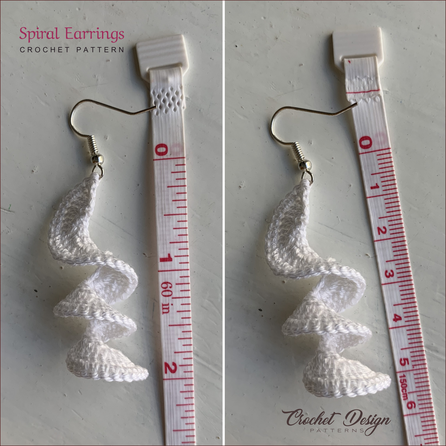 Spiral Earrings | Pdf crochet pattern for beginners