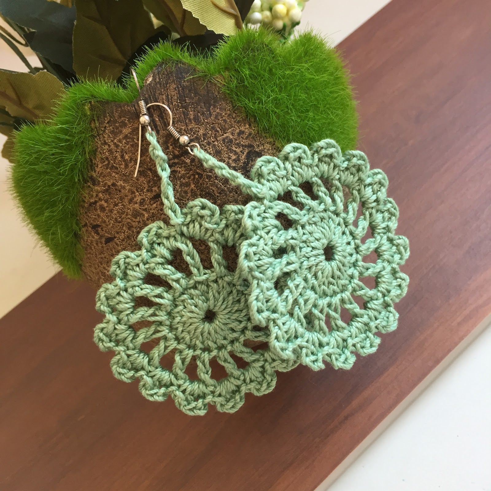 Looluu Earrings | My beloved crochet earrings in tan silk ya… | Flickr