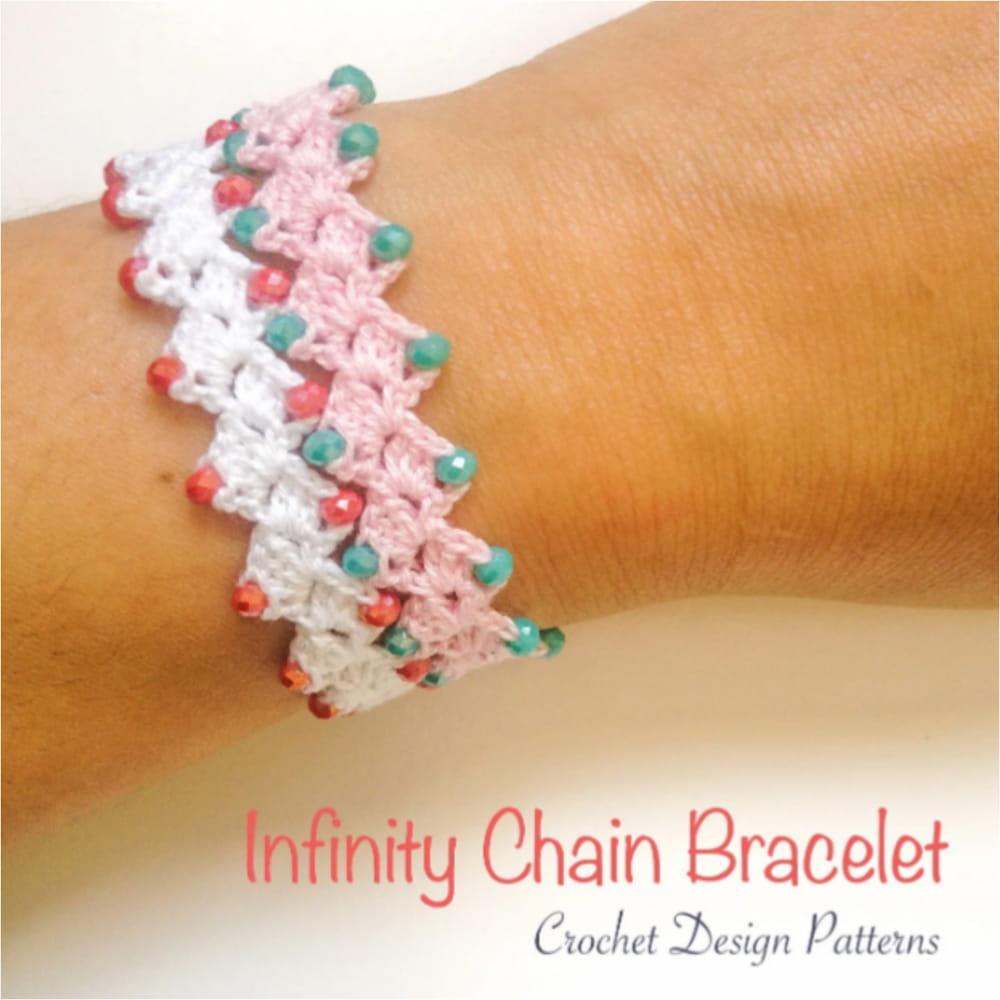 Infinity Chain Crochet Bracelet 