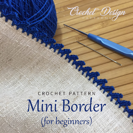 Mini Border on fabric for beginners | Crochet pdf pattern