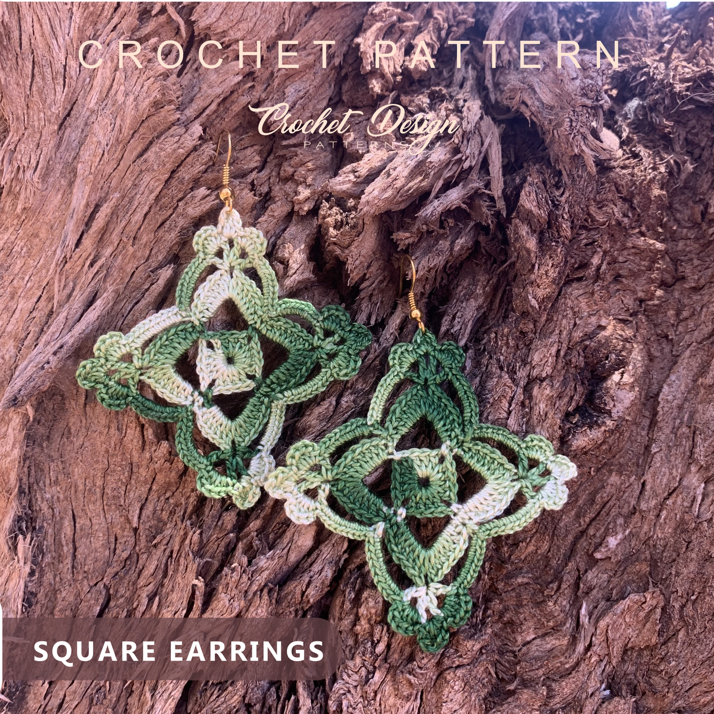 Crochet Square Earrings | crochet pdf pattern