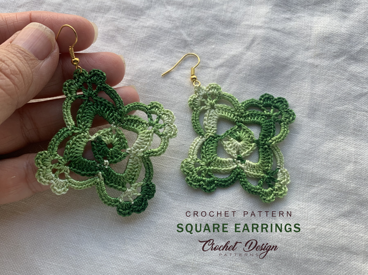 Crochet Square Earrings | crochet pdf pattern